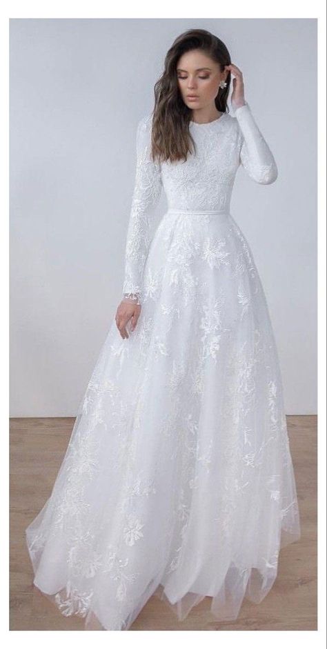 White Satin Wedding Dress, Satin Wedding Gown, White Lace Wedding Dress, Wedding Dress Fabrics, Modest Wedding, Sleeve Wedding Dress, Satin Wedding Dress, Long Sleeve Wedding, Dresses Elegant