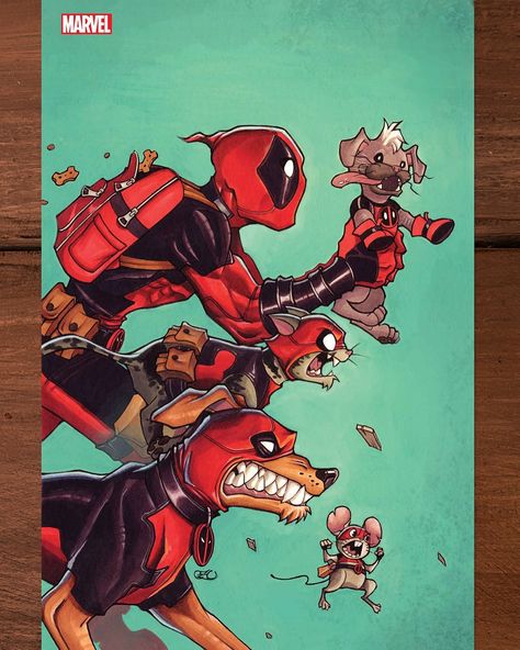 Chrissie Zullo Uminga | Cat’s out the bag! New cover for “Petpool: Pool Party 1”, coming this December at your local comic shop! So fun to draw this crazy crew.… | Instagram Deadpool Variant, Chrissie Zullo, Wolverine First Appearance, Deadpool Artwork, Comic Script, Rob Liefeld, Deadpool Art, Deadpool Comic, Wade Wilson