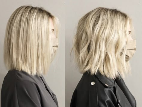 Short Hairstyle Women One Length, Above Shoulder Bob Straight, Above Shoulder Length Hair Blonde, Edgy Blonde Hair Color, Blonde Above Shoulder Length Hair, Above Shoulder Blonde Hair, Bluntcut Bob Shoulder Length, Textured Bob Straight Hair, Below Shoulder Length Hair Straight