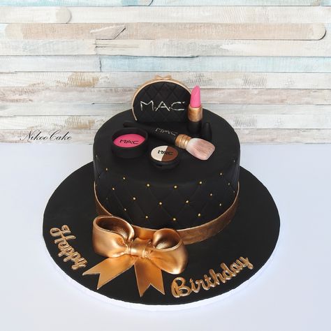 Birthday Cake for a MakeUp Artist Happy Birthday Sweetie @makeupbykamelia69 . . . . . . . . . . #makeup #makeupcakes #makeupcake #mac #macmakeup #maccake #makeupartist #nikoocake #نیکوکیک Cakes For Makeup Artist, Birthday Cake With Makeup Theme, Cake With Makeup Decoration, Birthday Cake Makeup Theme, Cake For Makeup Artist Birthday, Makeup Cakes Birthday, Makeup Cake Ideas, Makeup Cake Design, Birthday Cake Makeup