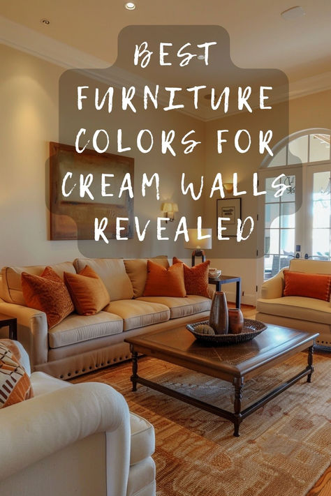 Curious about what color furniture matches best with cream walls? Click to discover the perfect hues to enhance your space! 🛋️🎨 #HomeDecor #InteriorDesign #CreamWalls #FurnitureColors #DecorTips Cream Walls Dark Furniture, Cream Colored Bedroom Walls, Furniture For Cream Walls, Best Cream Color For Walls, Colour Combination With Cream Wall, Cream Wall Colour Combination, Sofa For Cream Wall, Bright Cream Paint Colors, Living Room Cream Walls