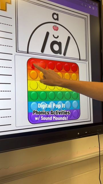 Paige | Third Grade Teacher on Instagram: "The digital pop it is so fun to use in the classroom! It gives a fun and engaging way to provide segmenting sounds in a whole group or in a literacy center. There are slides for each phonemes that build upon skill levels— not to mention the Sound Mounds are there to reference! Read on for how to use! ⬇️ WHOLE GROUP: You, the teacher, will practice segmenting sounds along side your students. You will use these slides with an interactive TV or board. LI Sound Segmentation, Third Grade Teacher, Literacy Center, Phonics Activities, Reading Strategies, Teacher Hacks, Pop It, Word Work, Literacy Centers