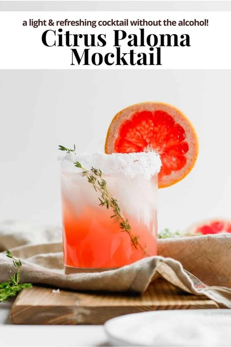 Paloma Mocktail - A delicious and refreshing paloma mocktail recipe that is perfect for any special occasion! Everyone is going to love it! #palomamocktail #palomamocktailrecipe #palomamocktails #mocktailsnonalcoholicpaloma #palomafizzmocktail Winter Mocktails, Paloma Recipe, Spiced Drinks, Blood Orange Juice, Cocktails To Try, Pear Juice, Cozy Meals, Herbal Infusion, Orange Spice