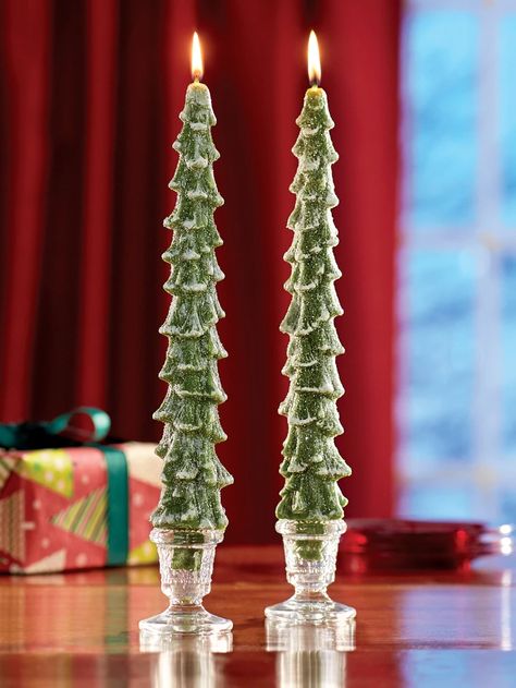 Candle Tapers, Vermont Country Store, Tree Candle, Seasonal Candles, Christmas Tree Candles, Single Candle, Black Christmas Trees, Candle Plate, Candle Tree