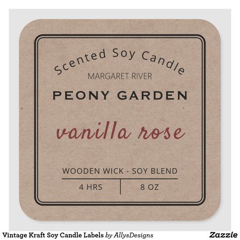 Personalized Candle Labels, Soy Candles Labels, Candle Labels Design, Kraft Labels, Background Sticker, Candle Label, Personalized Candle, Vegan Candles, Candle Packaging