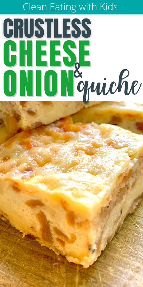 image of a cheese and onion slice from a crustless quiche recipe Cheese And Onion Slice, Cheese Squares, Onion Quiche, Healthy Cheese, Keto Cheese, Crustless Quiche, Pie Crust Recipes, Egg Dish, Crust Recipe