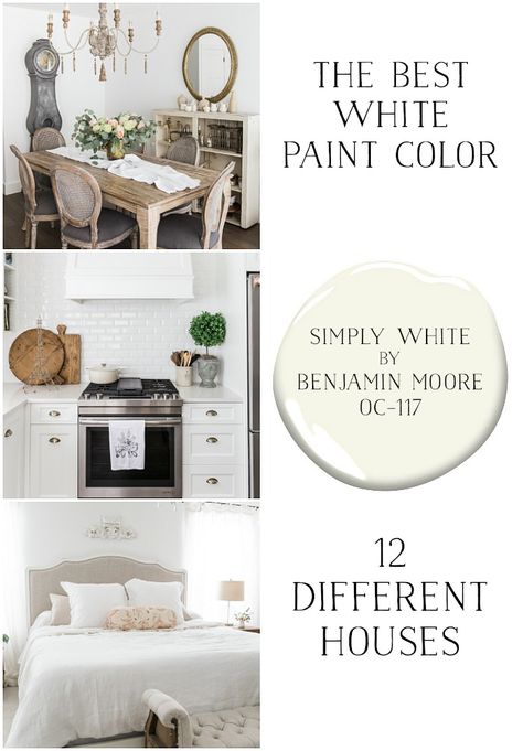 White Paint Color, Benjamin Moore White, Best White Paint, French Country Living Room, Paint Colors Benjamin Moore, Benjamin Moore Paint, Bedroom Decorating Ideas, White Paint Colors, French Home Decor