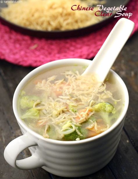 Chinese Vegetable Clear Soup recipe, Chinese Recipes Clear Soup Recipe, Indian Tomato Soup, Clear Vegetable Soup, Breaking Fast, Vegan Recepies, Fusion Recipes, Clear Soup, Chinese Vegetables, Egg Casserole Recipes