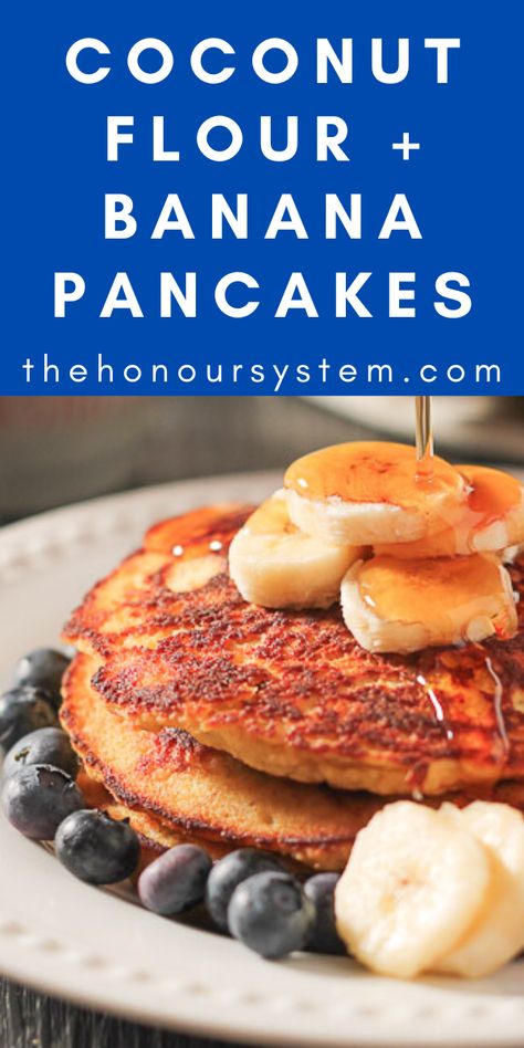 Coconut Flour And Banana Recipes, Banana Coconut Pancakes, Coconut Flower Pancakes Recipes, Coconut Banana Pancakes, Aip Banana Pancakes, Aip Pancakes Coconut Flour, Coconut Flower Pancakes, Coconut Flour Pancakes Easy, Banana Coconut Flour Pancakes