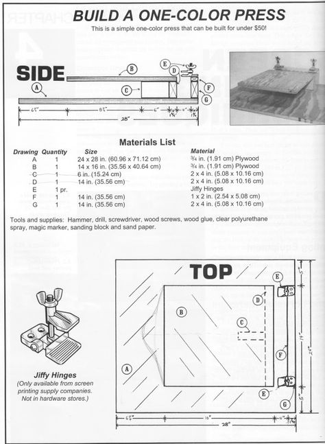 How to build a one-color screenprinting press Screen Printing Ideas, Screen Printing Studio, Screen Printing Press, Diy Screen, Diy Screen Printing, Screen Printing Art, Android Codes, Screen Printing Machine, Screen Printing Designs