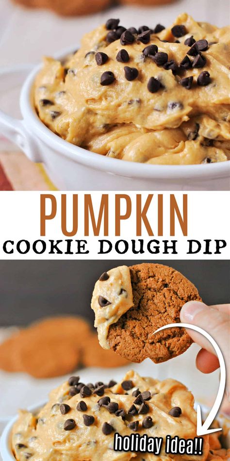 Easy Cloud Bread Recipe, Pumpkin Cookie Dough, Cookie Dough For One, Chocolate Chip Cookie Dough Dip, Pumpkin Cookies Healthy, Chocolate Chip Dip, Cookies Dough, Protein Cookie Dough, Breakfast Cookie Recipe