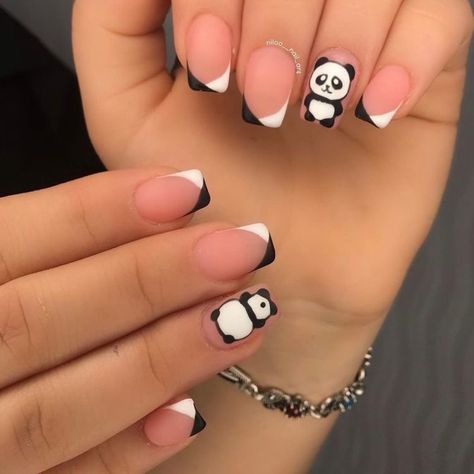 Panda Nail Art, Quick Nail Art, Lilac Nails, Trendy Nail Art Designs, Nail Art Designs Diy, Pretty Nail Art Designs, Nail Art Designs Videos, Latest Nail Art, White Nail