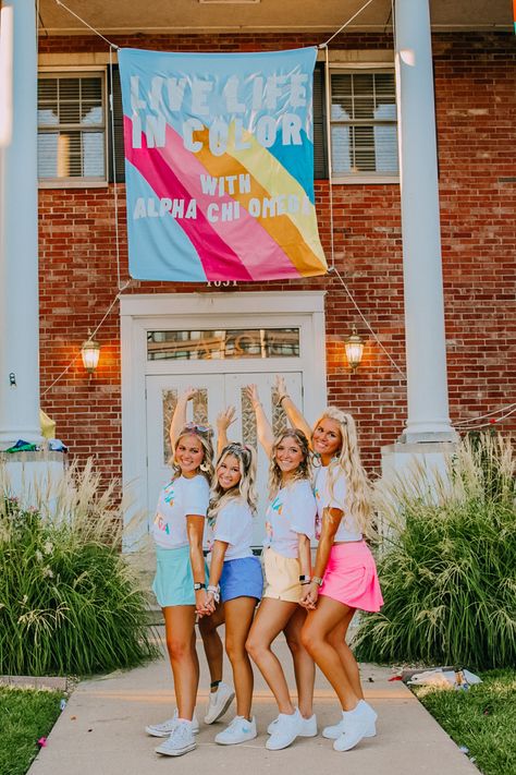 Rave Theme, High Top Converse Outfits, Sorority Poses, Recruitment Themes, Sorority Girls, Sorority Banner, Recruitment Shirts, Sorority Shirt Designs, College Sorority