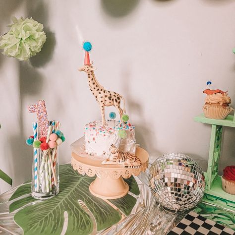 Boho Animal Birthday Party, Party Animal First Birthday Boy, Party Animal Cake Smash, Disco First Birthday Party, Party Animal Birthday Theme Table Decor, Modern Party Animal Birthday Theme, Party Animal Meri Meri, Birthday Disco, Collage Party