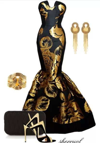 Cool Black And Gold Dress, Gold And Black Dress, فستان سهرة, Dresses Elegant, Gala Dresses, Gorgeous Gowns, Gold Dress, Looks Vintage, Beautiful Gowns