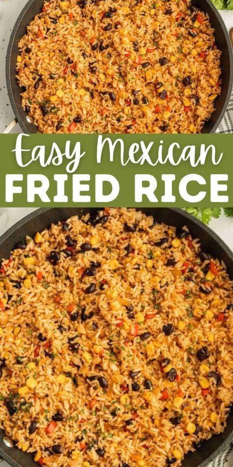 Tex Mex Fried Rice Pioneer Woman, Spanish Style Rice Recipes, Fried Rice Mexican, Fried Mexican Rice, Mexican Main Dishes For Party, Spanish Fried Rice Recipes, Mexican Fried Rice Easy, Spanish Rice Using Leftover Rice, Taco Fried Rice