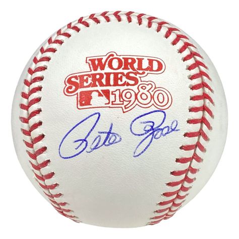 ∀ Pete Rose Signed Phildelphia Phillies Official 1980 World Series Baseball JSA: Vendor: CollectingAll Sports Cards And Memorabilia Type: Baseball-MLB/Autographed Baseballs Price: 179.99 Featured is a Pete Rose signed official 1980 World Series baseball. This ball has been hand signed by Rose and comes with the JSA hologram and certificate of authenticity. This ball would make a great addition to any sports memorabilia collection! 📌 shrsl.com/4fujm 📌 #MintCondition #CardConno... World Series Rings, Gold Gloves, Pete Rose, Third World, Philadelphia Phillies, Cincinnati Reds, Sports Cards, World Series, Mlb Baseball