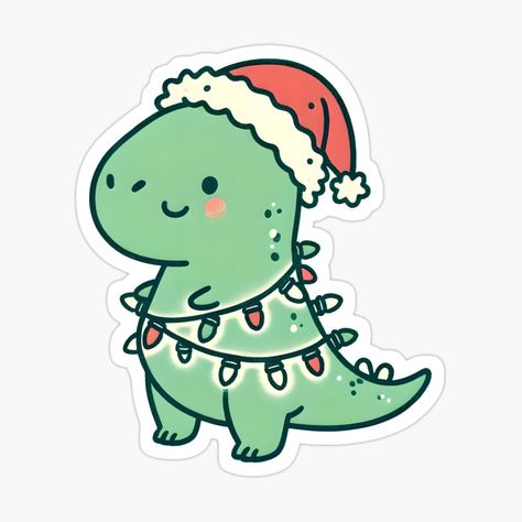 Get my art printed on awesome products. Support me at Redbubble #RBandME: https://www.redbubble.com/i/sticker/Tree-Rex-Trex-Christmas-dino-by-ChataMaroon/155380274.EJUG5?asc=u Cute Trex Cartoon, Tree Rex Christmas, Dino Christmas Tree, Christmas Dinosaur Drawing, Dino Christmas, Christmas Tree Sticker, Dino Drawing, Tree Rex, Cartoon Christmas Tree