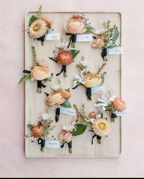 Summer Boutonniere, Peach Boutonniere, Marry That Girl, Late Summer Wedding, Wildflower Wedding Bouquet, Late Summer Weddings, Peach Blush, Wildflower Wedding, Summer Weddings