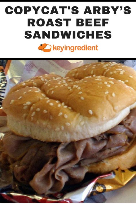 ONE-POT MEALS; Copycat's Arby’s Roast Beef Sandwiches. Find out more at:https://www.keyingredient.com/recipes/1085555032/copycats-arbys-roast-beef-sandwiches/ Arbys Roast Beef, Arbys Roast Beef Recipe, Arbys Roast Beef Sandwich, Roast Beef Sandwich Recipes, Beef Sandwich Recipes, Chicken Salad Sandwich Recipe, Roast Beef Sandwich, Beef Sandwiches, Sandwich Bar