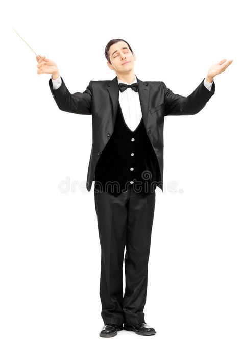 Male orchestra conductor directing with baton. Full length portrait of a male or #Sponsored , #Affiliate, #Affiliate, #conductor, #Male, #portrait, #directing Orchestra Conductor Outfit, Conductor Pose, Desk Men, Conductor Outfit, Music Conductor, Conductor Batons, Orchestra Conductor, Train Conductor, Jazz Dance Costumes