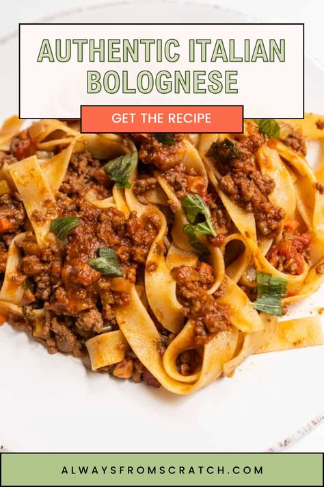 Dive into the rich flavors of Italy with this Authentic Italian Bolognese Recipe! This classic Bolognese sauce is a delightful blend of ground meat, tomatoes, and aromatic vegetables, simmered to perfection for a truly comforting meal. Ideal for serving over your favorite pasta, this Homemade Bolognese Pasta brings warmth and tradition to your table. Whether it’s a family gathering or a cozy dinner at home, this recipe will impress everyone. Enjoy a taste of Italy with every savory bite! Quick Bolognese Sauce Ground Beef, Homemade Bolognese Sauce Italy, Traditional Italian Bolognese Sauce, Traditional Italian Meat Sauce, Real Italian Pasta Recipes, Bolognese Sauce Authentic Italy, Authentic Italian Meat Sauce, Italian Main Dishes For A Crowd, Healthy Bolognese Recipe