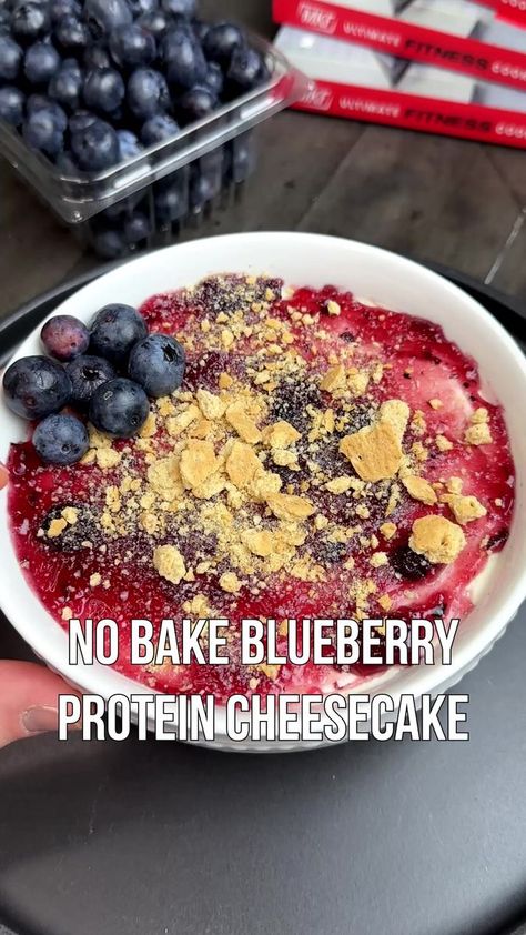 54g Protein No Bake Blueberry Cheesecake 🫐🫐🫐 #cheesecakefactory #proteincheesecake #cheesecake #healthydessert #nobake #blueberries #blueberry #nobakecheesecake #protein #healthycheesecake #quickdessert #highprotein #macros #fatloss #cleaneating #dieting #dessert #weightloss #flexibledieting #sweettooth #lowcalorie #foodie | Michael Kory | Michael Kory · Original audio Protein Blueberry Cheesecake, No Bake Blueberry Cheesecake, Protein Cheesecake, Healthy Cheesecake, Macro Friendly Recipes, Healthy Food Recipes Clean Eating, Protein Desserts, Blueberry Recipes, Protein Recipes