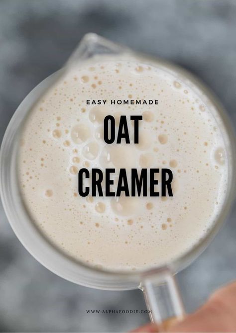 Oat Creamer Recipe, Vegan Milk Recipe, Oat Milk Coffee Recipe, Oat Cream Recipe, Oat Milk Creamer Recipe, Oat Milk Creamer, Diy Oat Milk, Homemade Oat Milk, Oat Cream