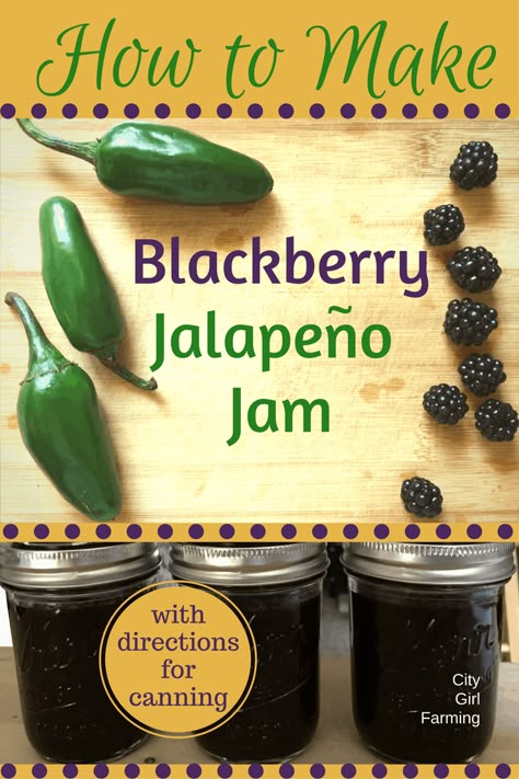 Blackberry Jalapeno Jam, Pepper Jelly Recipes, Jalapeno Jam, Home Canning Recipes, Blackberry Recipes, Jam Recipes Homemade, Canning Jam, Canning Food Preservation, Canned Food Storage