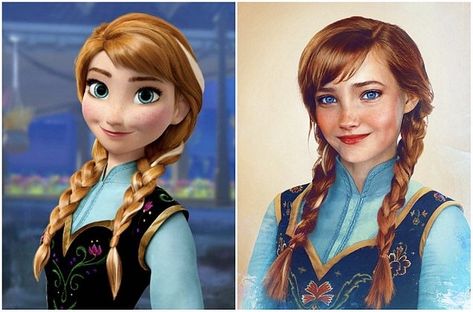 Anna, ’Frozen’ ❄️ Real Life Disney Characters, Real Disney Princesses, Tarzan Disney, Dora Funny, Marilyn Monroe Portrait, Cartoon Drawings Of People, Frozen Disney Movie, Disney Pocahontas, Boy Illustration