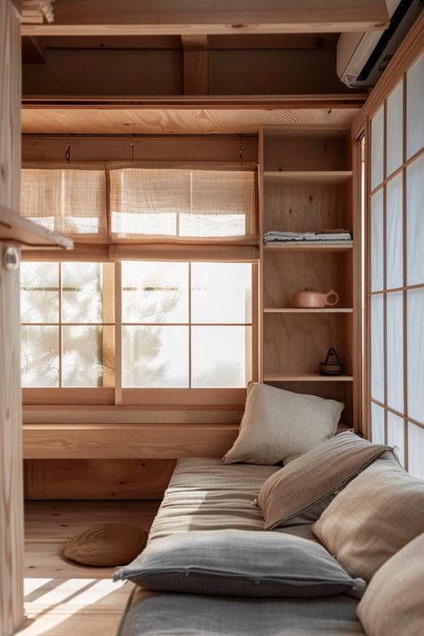 Japan Home Aesthetic, Japanese Minimalist Home, Minimalist Tiny House, Shack Interior, Japanese Tiny House, Small Japanese House, Granny Suite, Japanese Home Interior, House Aesthetics