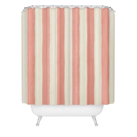 Disco Ball Shower Curtain, Anthropologie Bathroom, Bright Colored Bathrooms, Teen Bathroom, Mom Bathroom, Pastel Bathroom, Beach Shower Curtain, 2024 Bathroom, Peach Bathroom