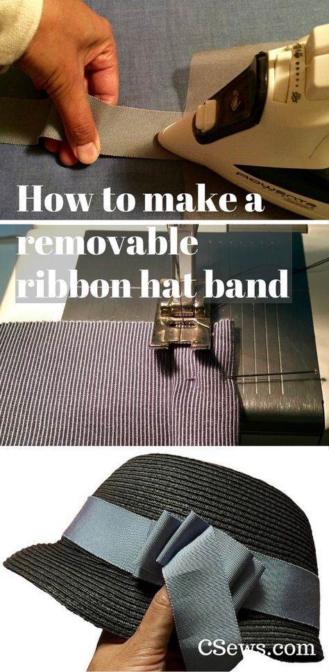 How to make a removable ribbon hat band - tutorial, Petersham ribbon, millinery, hats Hat Trimming Ideas, How To Make A Hat Band, Diy Hat Band, Facinator Ideas, Hat Bands Diy, Millinery Diy, Cowboy Hat Bands, Cowgirl Stuff, Hat Bar