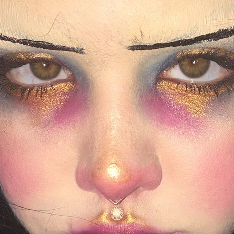 Close Up, A Woman, Makeup, Pink, Gold, Make Up