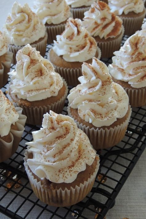 Pumpkin Chai Latte Cupcakes - Fashionable Foods Vanilla Chai Pumpkin Latte Cupcakes, Pumpkin Chai Latte Cupcakes With Espresso Cream Cheese Frosting, Chai Pumpkin Cupcakes, Pumpkin Chai Cupcakes, Pumpkin Chai Latte Cupcakes, Chai Tea Cake Recipe, Pumpkin Latte Cupcakes, Chai Cupcake Recipe, October Baking