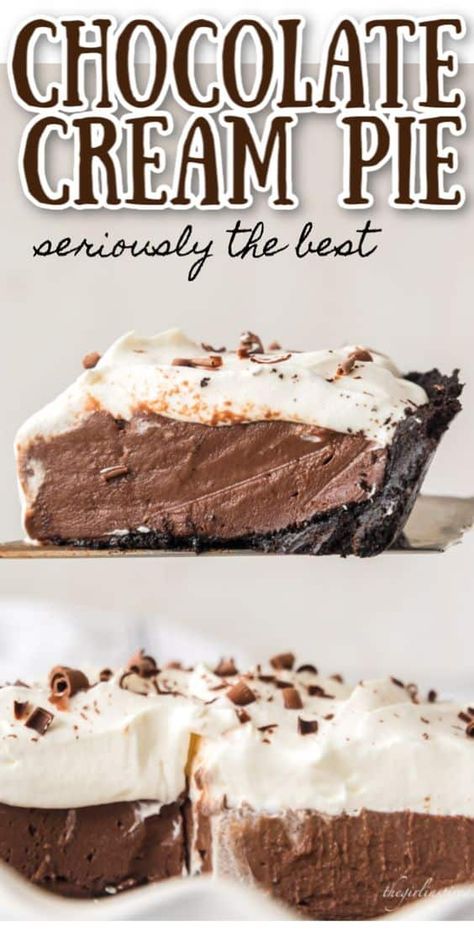 Chocolate Cream Pie With Oreo Crust, Chocolate Cookie Pie Crust Recipe, Oreo Crust Pie Recipes, Chocolate Pie With Oreo Crust, Choc Cream Pie Recipe, Chocolate Crust Pie Recipes, Choc Cream Pie, Best Chocolate Cream Pie, Chocolate Cream Pie Recipe