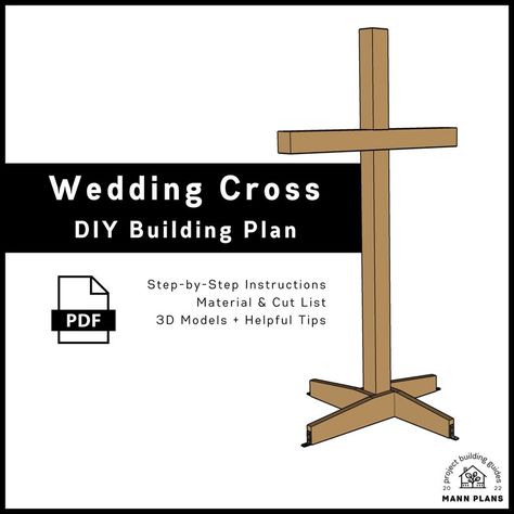 DIY Wedding Cross Wooden Ceremony Alter PDF Building Plans - Etsy Diy Wedding Cross, Ceremony Alter, Wooden Crosses Diy, Wedding Alters, Wedding Cross, Wooden Crosses, Wedding Projects, Wedding Altars, Diy Cross