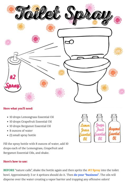 Toilet Spray Essential Oils, Diy Toilet Spray, Diy Poopourri, Homemade Bathroom Cleaner, Natural Cleaners Diy, Bathroom Cleaners, Bathroom Spray, Natural Cleaning Recipes, Toilet Spray