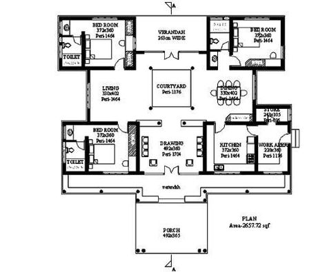 Thotti Mane, Interior Courtyard House Plans, North Facing House Plan, Lantern Roof, Chettinad House, Kerala Traditional House, Roman Fort, Budget House Plans, Indian Houses