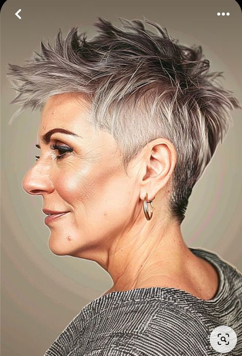 Long Undercut, Fine Hair Pixie Cut, Short Punk Hair, Black Mullet, Long Hairstyles For Women, Short Spiky Haircuts, Grey Hair Over 50, Modern Short Hairstyles, Funky Short Hair