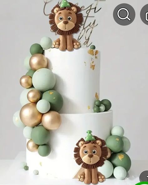 Safari Pasta, Baby Boy 1st Birthday Ideas, Cake Dino, 1st Birthday Safari, Jungle Theme Cakes, Lion Party, Baby Birthday Decorations, Safari Cakes, Edible Favors