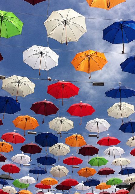 A street-covered canopy of umbrellas in Antalya, Turkey (similar to the floating umbrellas in Águeda, Portugal)  http://pinterest.com/pin/239394536415049015/ Floating Umbrellas, Umbrella Street, Umbrella Photography, Umbrella Painting, Umbrella Decorations, Colorful Umbrellas, Umbrella Lights, Umbrella Art, Antalya Turkey