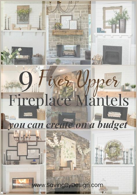 Fireplace Mantel Decor Ideas, Fixer Upper Fireplace, Farmhouse Fireplace Mantel, Farmhouse Fireplace Mantels, Fixer Upper Living Room, Living Room Ideas With Fireplace, Design Camino, Christmas Fireplace Mantels, Rustic Fireplace Mantels