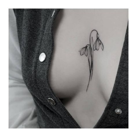 Snowdrop Butterfly Tattoo, Snowdrops Tattoo, Linnea Flower Tattoo, Snowdrop Tattoo Birth Flower, Snow Drop Tattoo, Snowdrop Tattoo Design, Snow Drop Flower Tattoo, Snowdrop Flower Tattoo, Small Dragonfly Tattoo