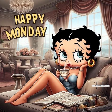 Monday Afternoon Blessings, Betty Boop Images, Afternoon Blessings, Betty Boop Coffee, Cute Betty Boop, Betty Boop Classic, Cartoon Character Tattoos, Monday Afternoon, Betty Boop Art