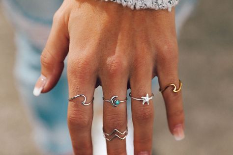 Celestial Ring you can use my personal code: hannaalexander20 to get 20% off your entire purchase + free shipping on ALL ORDERS OF $25 OR MORE Les Pogues, Gold Wave Ring, Gold Pinky Ring, Summer Rings, Celestial Ring, Pear Cut Engagement Rings, Gold Waves, Custom Wedding Rings, Buying An Engagement Ring