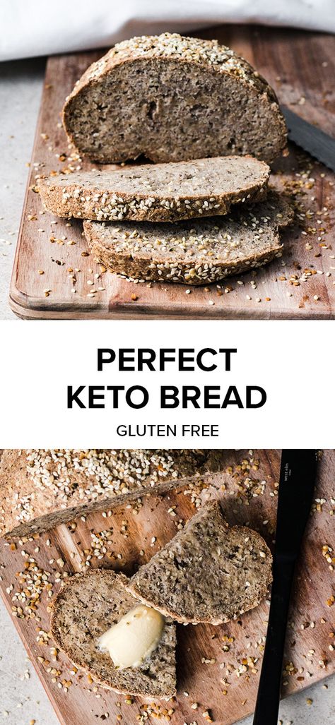 Simply the best Keto friendly, gluten free bread recipe! So now you can have your avo on toast after all. Packed with superfood ingredients and fibre thanks to psyllium, hemp seeds and chia seeds Pagan Food, Avo On Toast, Gluten Free Bread Recipe, Best Keto Bread, Pain Sans Gluten, Desserts Keto, Keto Biscuits, Keto Breads, Gluten Free Recipes Bread