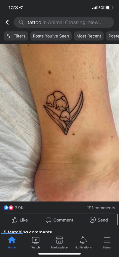 Animal Crossing Lily Of The Valley Tattoo, Matching Animal Crossing Tattoos, Acnh Tattoo Ideas, Animal Crossing Lily Of The Valley, Animal Crossing Leaf Tattoo, Animal Crossing Tattoo Ideas, Acnh Tattoo, Animal Crossing Tattoos, Animal Crossing Tattoo