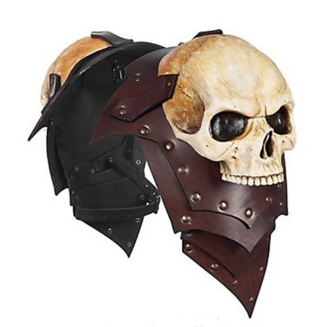 Skull Pauldron, Skull Armor, Leatherwork Projects, Leather Pauldron, Bone Armor, Elf Armor, Armor Helmet, Ren Fest, Apocalyptic Fashion