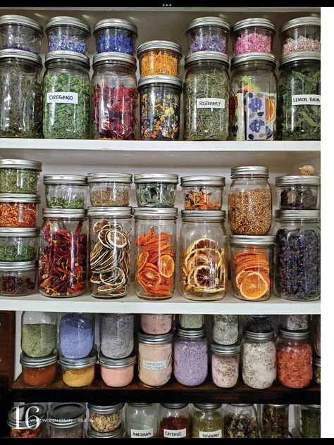 Herb Shelf, Spice Rack Design, Spice Rack Organization, Ball Canning, Magia Das Ervas, Spice Rack Organiser, Herbal Apothecary, Spices And Herbs, Good Housekeeping